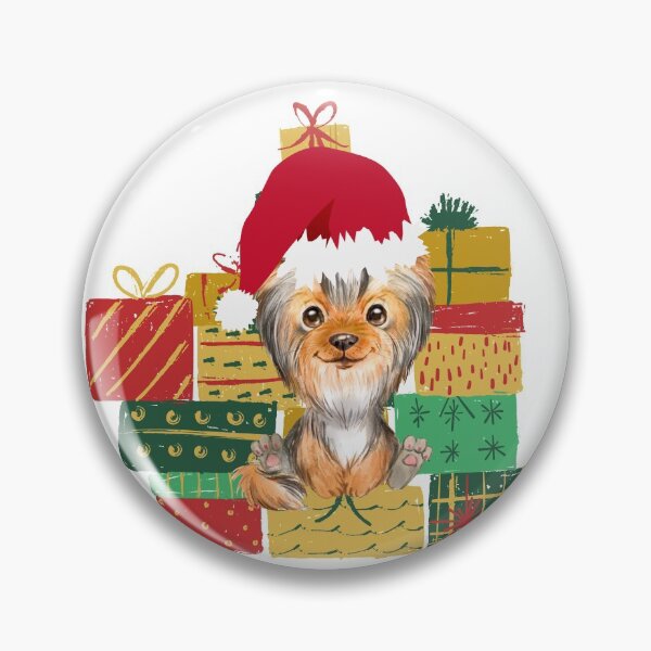 Item preview, Yorkie with Christmas red hat designed and sold by Lizreed1827.