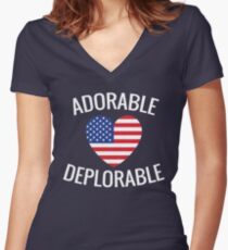 Adorable Deplorable Women's Fitted V-Neck T-Shirt