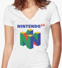 Nintendo 64 Logo Women's Fitted V-Neck T-Shirt