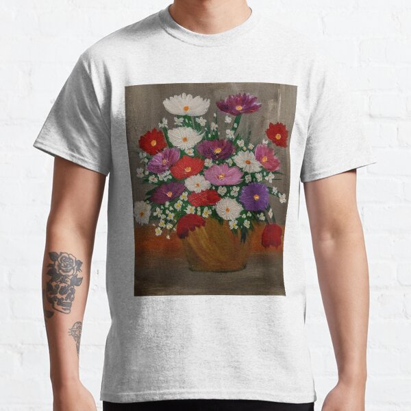 abstract carnations in a gold vase Classic T-Shirt