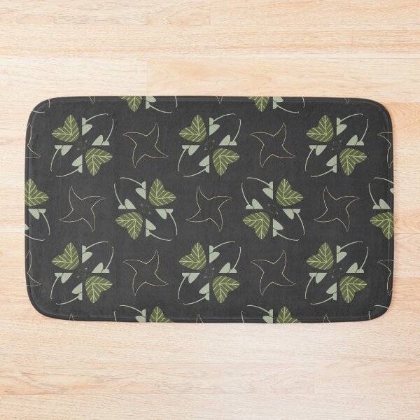 Item preview, Brown, Light Sage Green and Yellow Nature Leaves Pattern on Black designed and sold by cozycaroline.