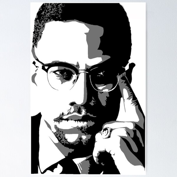 Item preview, Malcolm X designed and sold by PoliticsPrint.