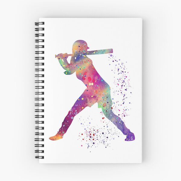 Item preview, Baseball Batter Girl Colorful Watercolor Silhouette designed and sold by LotusGifts.