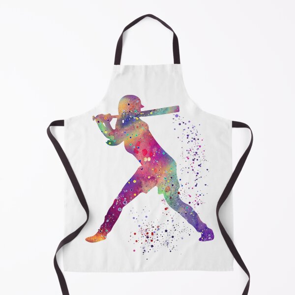 Item preview, Baseball Batter Girl Colorful Watercolor Silhouette designed and sold by LotusGifts.