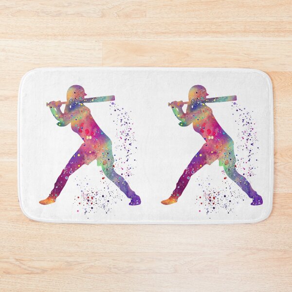 Item preview, Baseball Batter Girl Colorful Watercolor Silhouette designed and sold by LotusGifts.