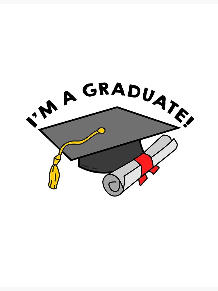 Poster Graduation cap and diploma 