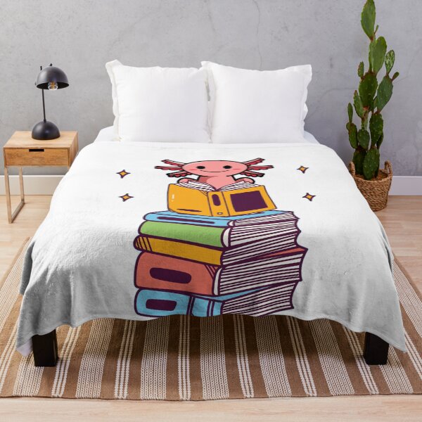 Item preview, Axolotl Sitting On A Pile of Books designed and sold by seagullz.