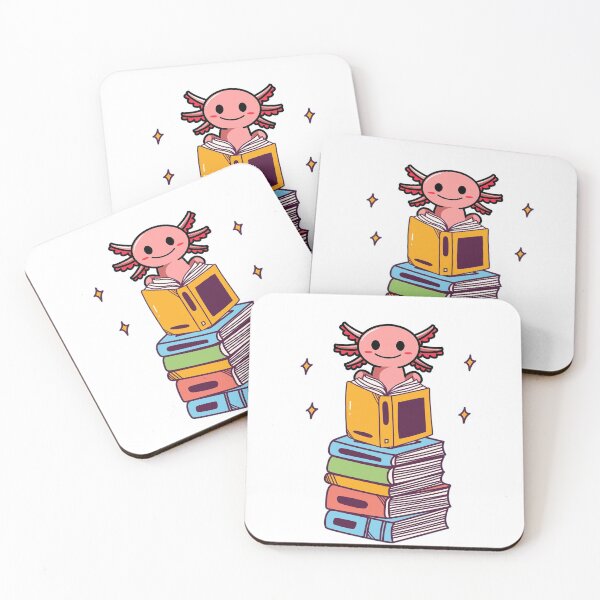 Item preview, Axolotl Sitting On A Pile of Books designed and sold by seagullz.