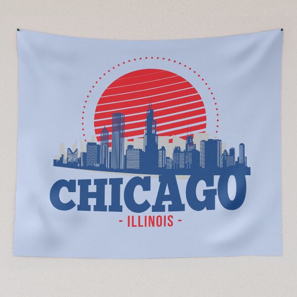 Artikelvorschau, Retro Chicago, Illinois Skyline entworfen und verkauft von SLAG-Creative.