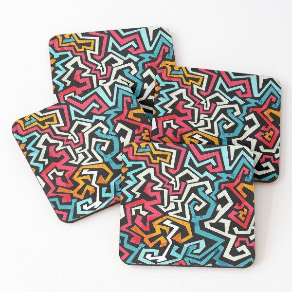 Item preview, Graffiti Curves Seamless Pattern With Grunge Effect designed and sold by MFahadGraphics.