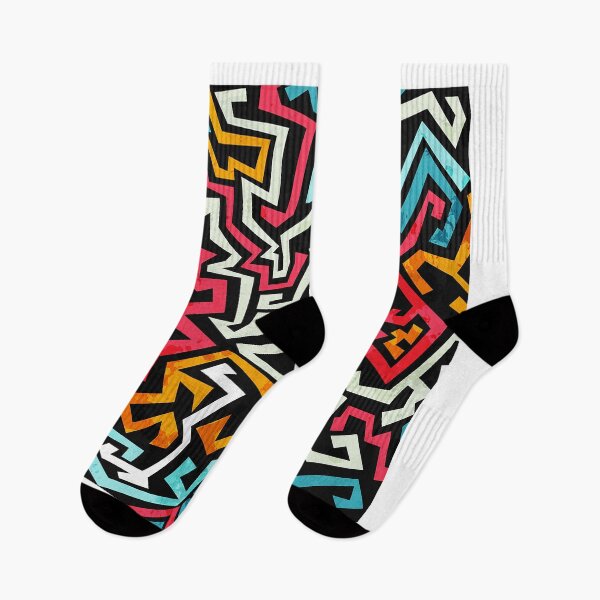 Item preview, Graffiti Curves Seamless Pattern With Grunge Effect designed and sold by MFahadGraphics.