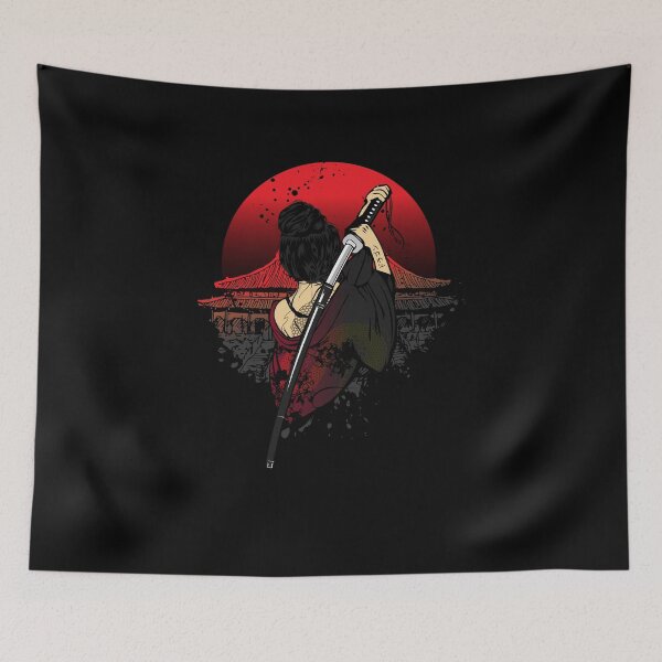 Item preview, Samurai woman warrior Japan Bushido sword assassin graphic designed and sold by brunsch-print.