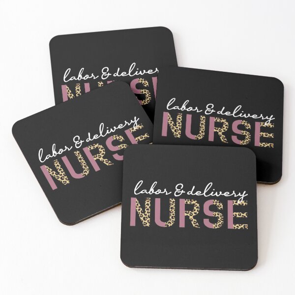 Item preview, Labor and delivery nurse Pastel pink and Cheetah print typography | L+D Nurse Leopard print | Gifts for Labor+Delivery nurse designed and sold by Violet Treasures.
