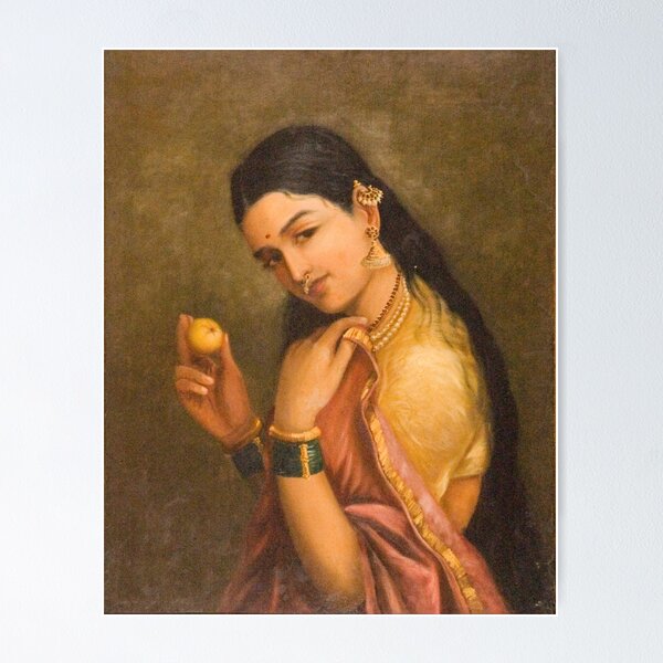Item preview, Woman Holding A Fruit By Raja Ravi Varma designed and sold by JDesigningMO.