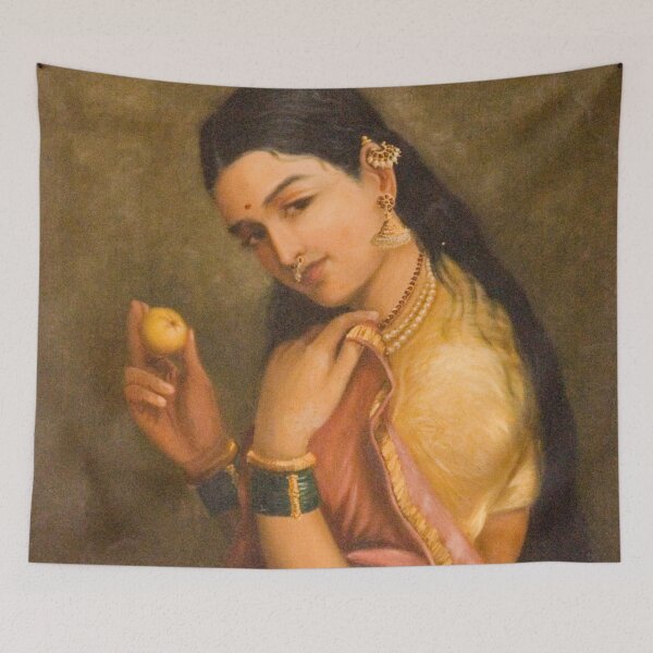 Item preview, Woman Holding A Fruit By Raja Ravi Varma designed and sold by JDesigningMO.