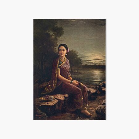 raja ravi varma lady in the moonlight