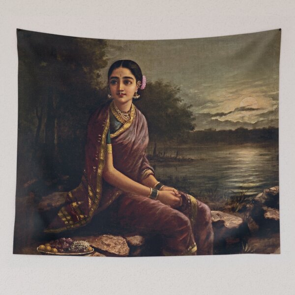 Item preview, Raja Ravi Varma - Radha In The Moonlight designed and sold by JDesigningMO.