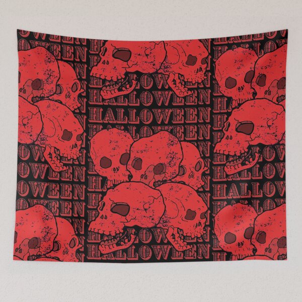 Item preview, Distressed Halloween Red Skulls designed and sold by 133DandC.