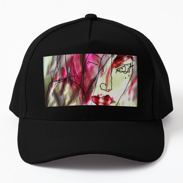 Portrait of a woman. Watercolor in pink - She's Frightened of the Strangest Things Baseball Cap