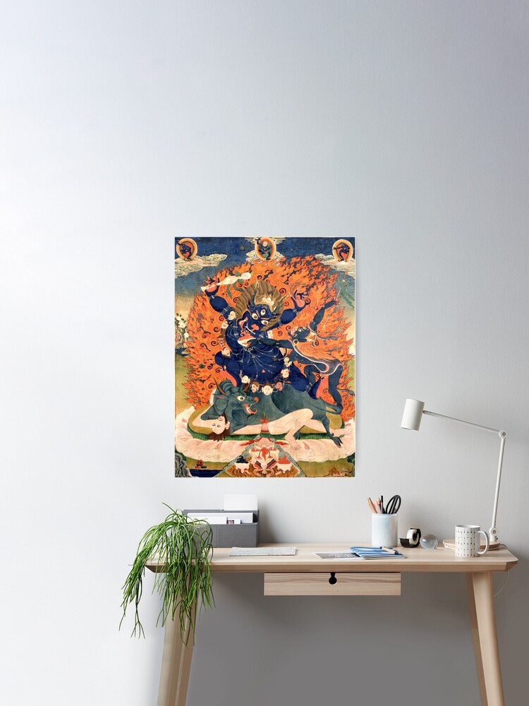 Yama Dharmaraja Buddhist Deity Print Poster