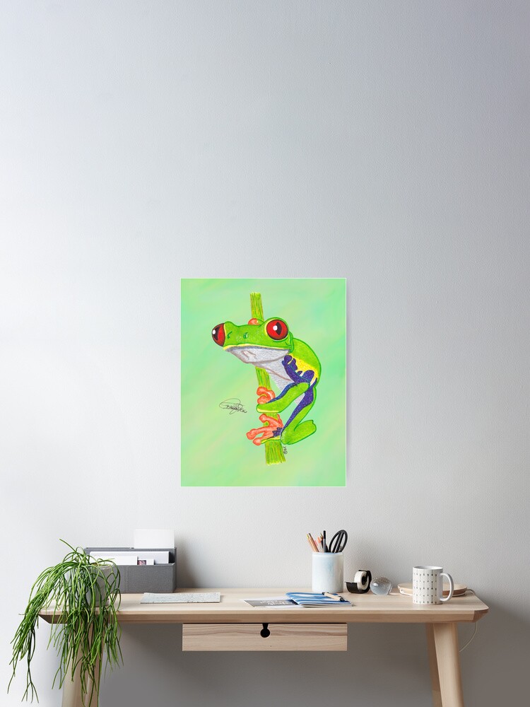 Thumbnail 2 of 3, Poster, Red Eyed Tree Frog designed and sold by BeritValk.