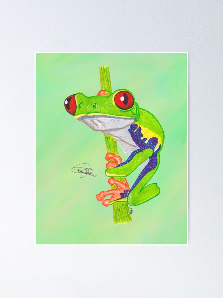 Thumbnail 1 of 3, Poster, Red Eyed Tree Frog designed and sold by BeritValk.