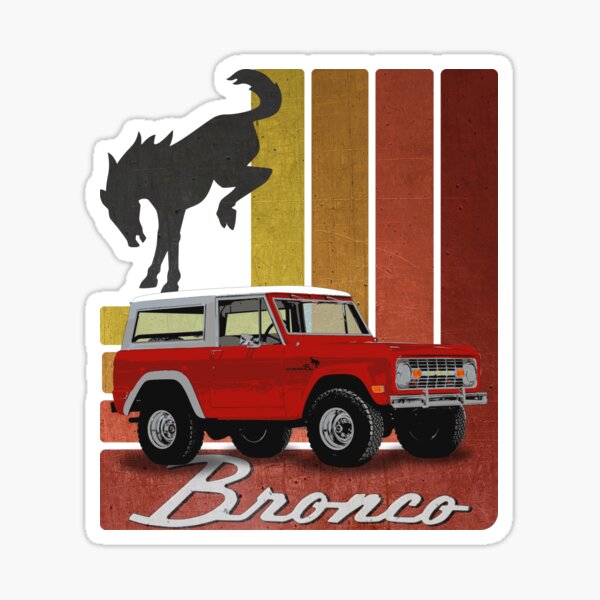 Ford Bronco - Retro Red Sticker