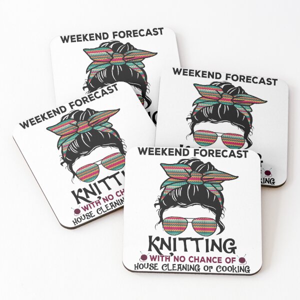 Item preview, Weekend Forecast Knitting Women Bun Life Hair Glasses designed and sold by brandyzalesart.