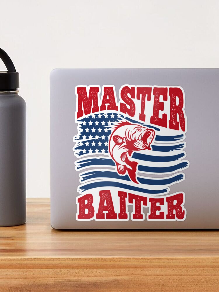 Funny Fishing Master Baiter Distressed US Flag | Sticker