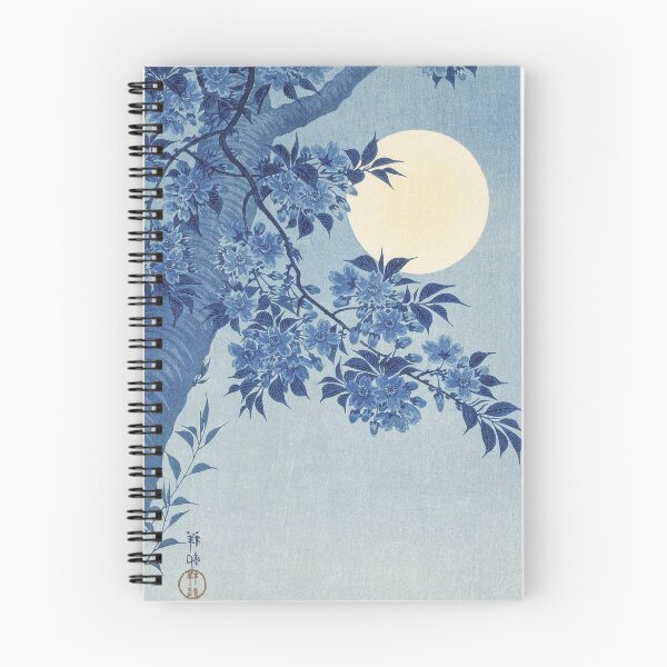 Artikelvorschau, Blühende Kirsche in einer Mondnacht von Ohara Koson - Japanisches Vintage-Kunstwerk entworfen und verkauft von Purrfecta.
