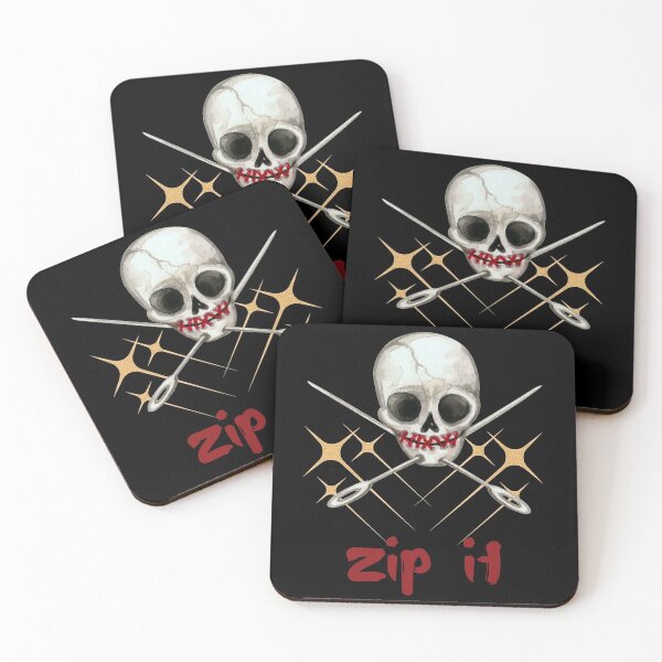 Item preview, Funny And Macabre Skull And Crossbones Zip It Quote designed and sold by StormyMuse.