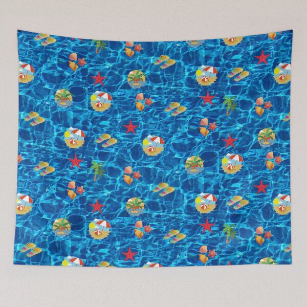 Item preview, Summer Beach Exotic Island Palm Trees, Shells Pattern designed and sold by silviaol.
