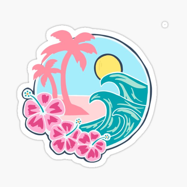 Item preview, Beach Paradise pink designed and sold by honeystickersz.