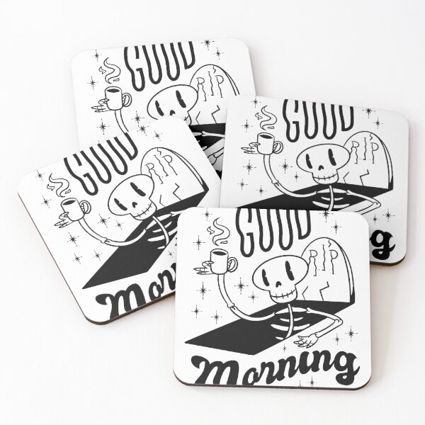 Item preview, Cute skeleton Good morning coffee designed and sold by TRIBExSPACE.