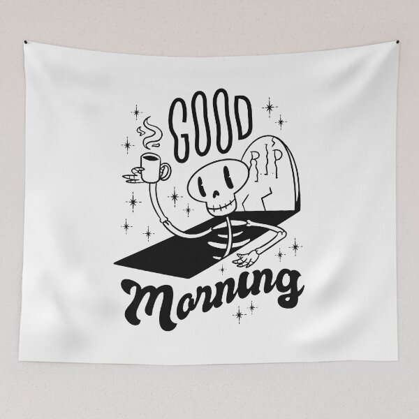 Item preview, Cute skeleton Good morning coffee designed and sold by TRIBExSPACE.