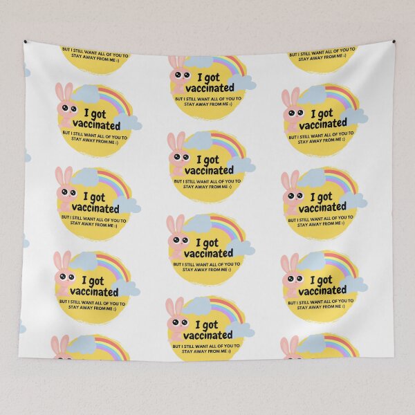 Item preview, I got vaccinated but I want all of you to stay away from me yellow round cute design - Funny Sarcastic Vaccinated designed and sold by Teetee94.