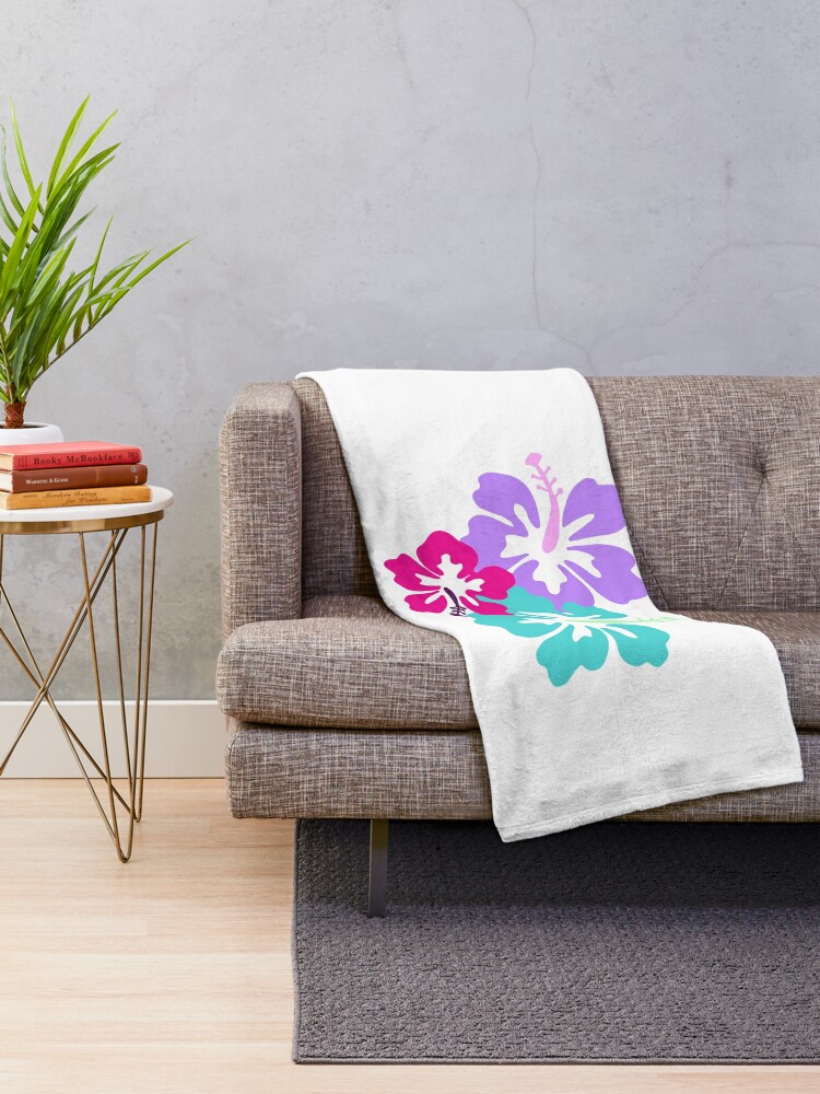 Hibiscus flowers  Throw Blanket for Sale by honeystickersz