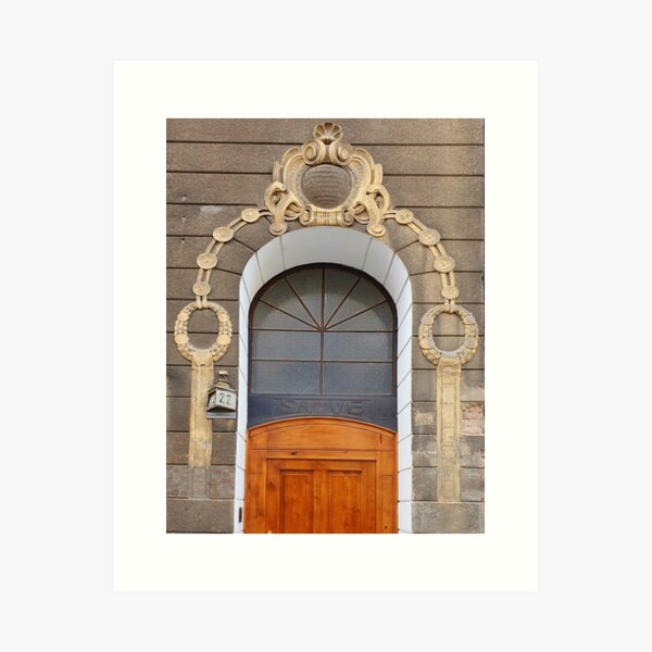 Art Nouveau decorated door in Poznan, Poland Art Print