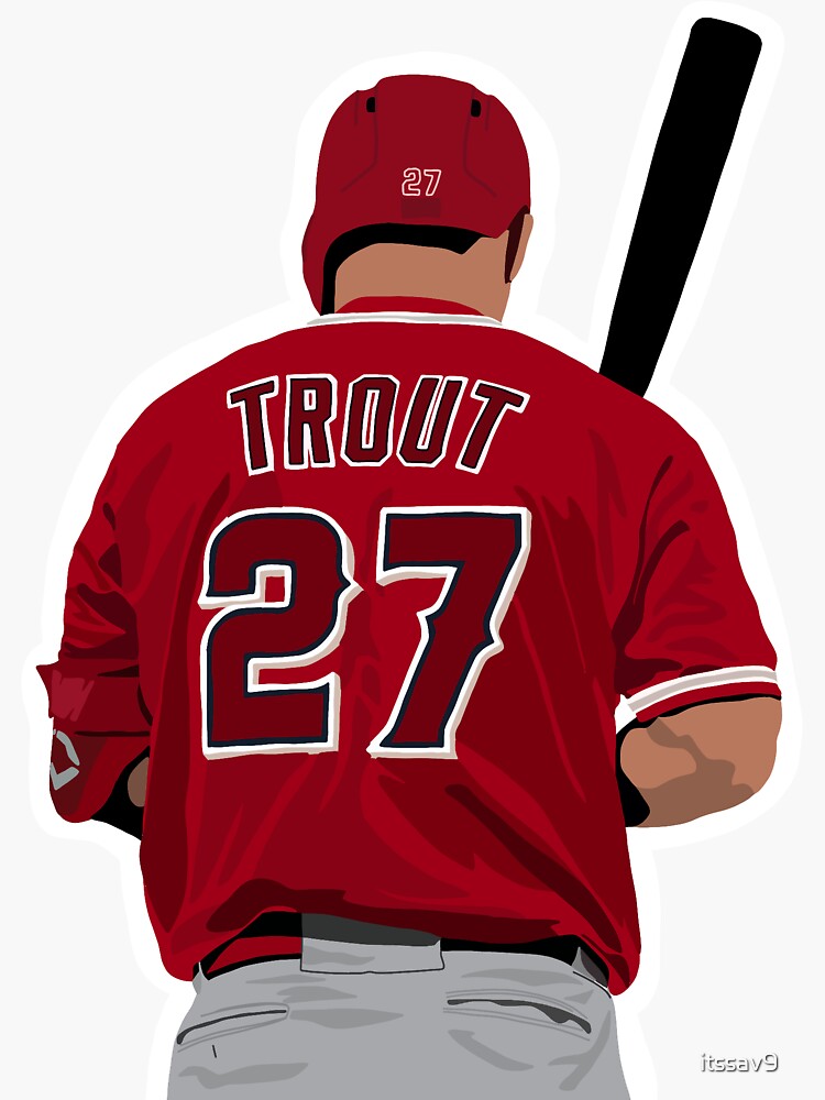 "Mike Trout Drawing" Sticker for Sale by itssav9 Redbubble