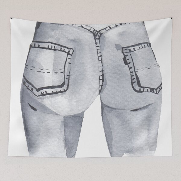 Item preview, Funny big butt skinny waist effect blue jeans  designed and sold by Lizzysszhou.