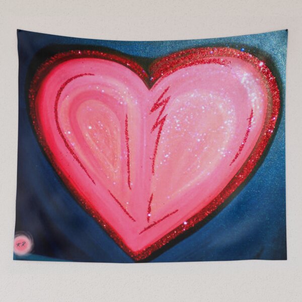 Artikelvorschau, Ein rosa Herz voller Glitzer entworfen und verkauft von KR Art Studio.