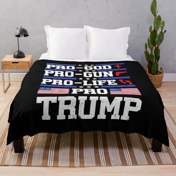 Item preview, Pro-God Pro-Gun Pro-Life Pro Trump American Flag designed and sold by Dillan-TShirt.