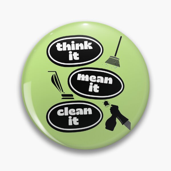 Item preview, Think it Mean it Clean it Broom Vacuum Spray Bottle Novelty Gifts designed and sold by SavvyCleaner.