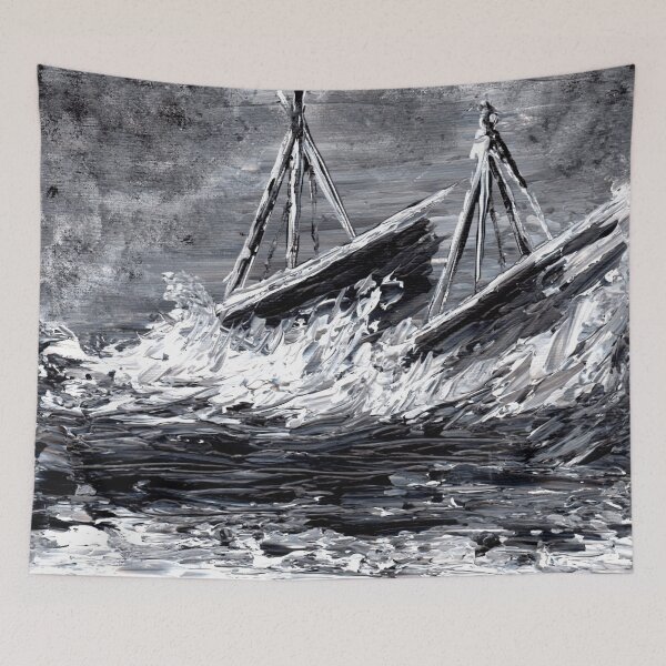 Item preview, Harsh Ocean Storm Wrecking Ships designed and sold by OnigiriDoctor.