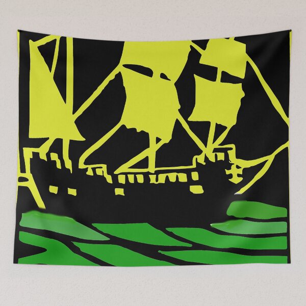 Item preview, Woodblock Ship on Ocean, Sailing Ship, Pirate Ship, Abstract ship, Galley ship, Tall Ship,  designed and sold by Nostrathomas66.