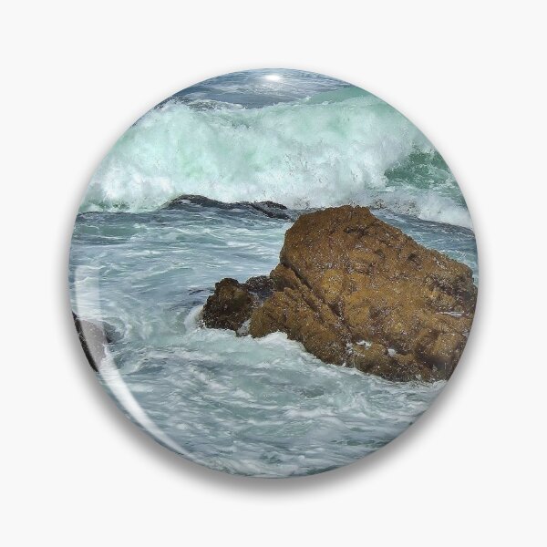 Item preview, Churning Surf, Monterey Coastal Waters, waves of indigo and green designed and sold by shirleyarment.