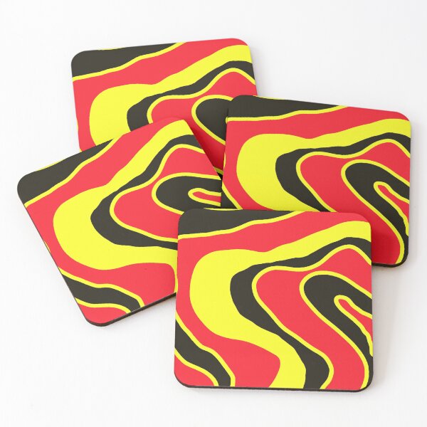 Item preview, Bright Yellow Red Black Snake Inspired Abstract Bold Art Minimalist designed and sold by hopecope.