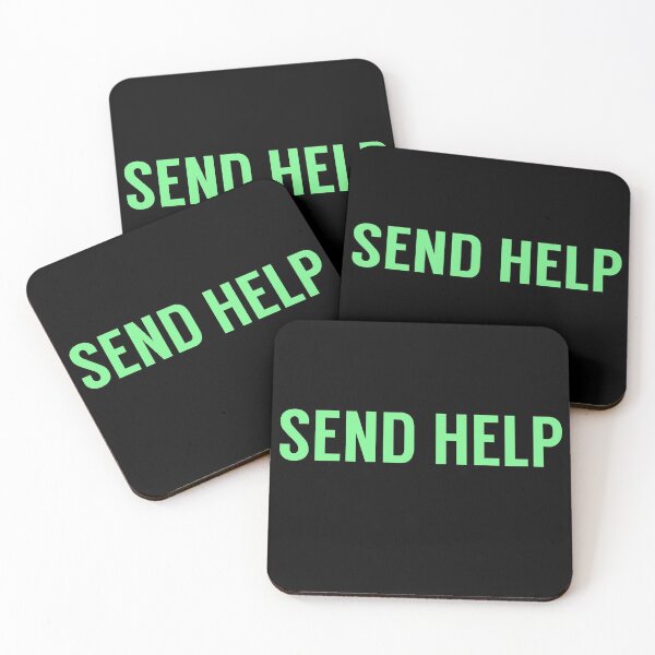 Item preview, Send Help Typography In Green designed and sold by tinyteacups.