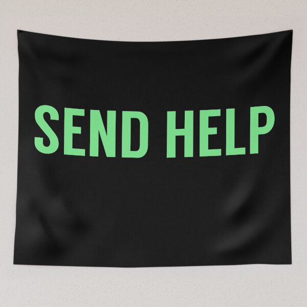 Item preview, Send Help Typography In Green designed and sold by tinyteacups.