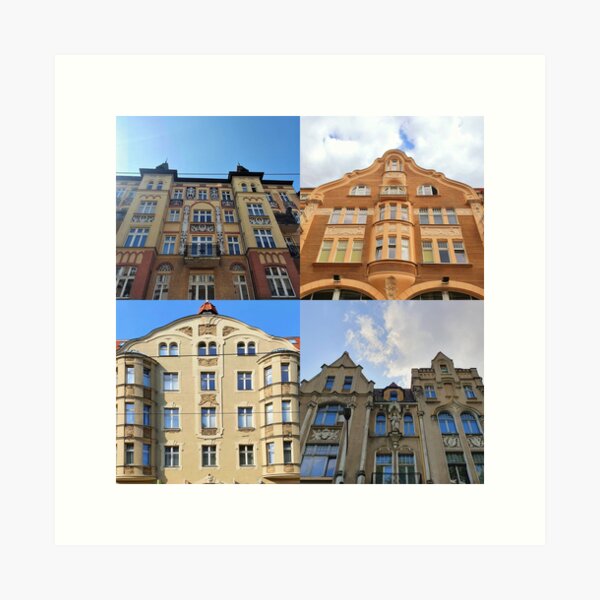 Art Nouveau Architecture Collage Art Print